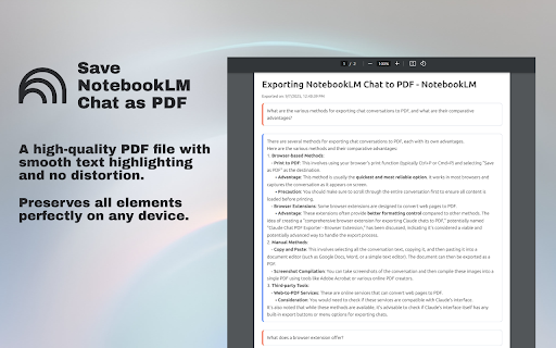 Gemini Notebook to PDF, Word, Markdown export screenshot