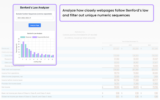 Benford's Law Analyzer screenshot