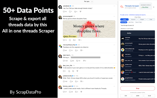 Threads Scraper: Export threads , comments , followers and more screenshot