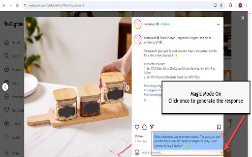 ChatGPT AI for Instagram™ comments and messages screenshot