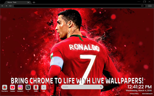Cristiano Ronaldo CR7 Iconic Gaze with Red Backdrop Live Wallpaper screenshot
