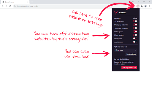 WebFilter screenshot