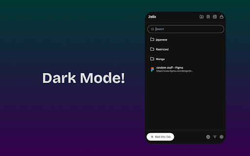 Zelix - Password Protected Private Bookmark Manager screenshot