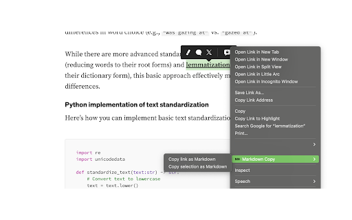 Markdown Copy screenshot