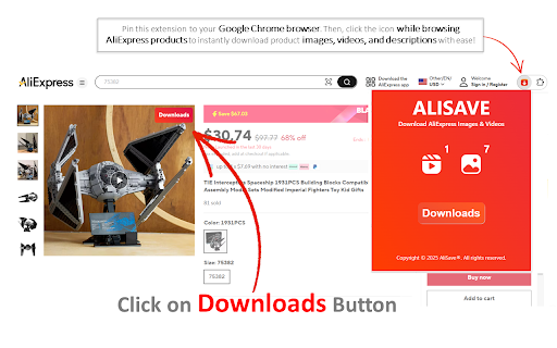 AliSaver pro - Download aliexpress images screenshot
