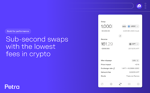 Petra Aptos Wallet screenshot
