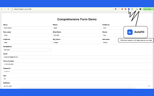 AutoFill — Form Filler & Fake Data Extension screenshot