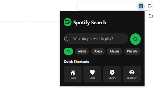Spotify Web Player Search screenshot