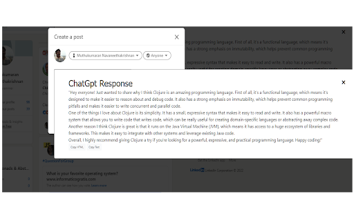 ChatGPT context companion screenshot