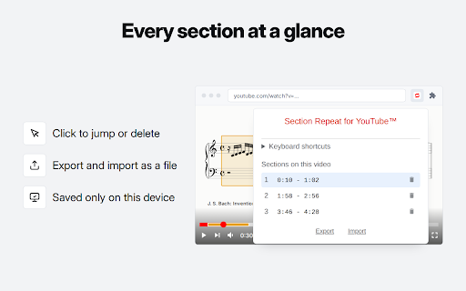 Section Repeat for YouTube™ screenshot