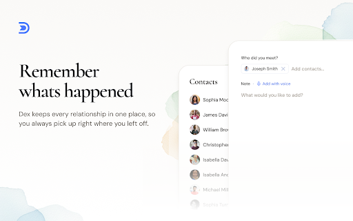 Dex - Personal CRM & Contacts screenshot