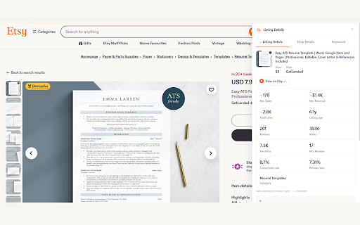 RankKW – Etsy SEO, Keyword & Product Research screenshot
