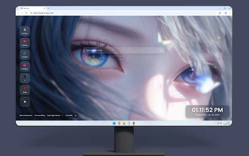 Butterflies Anime Girl Galaxy Eyes Live Wallpaper screenshot