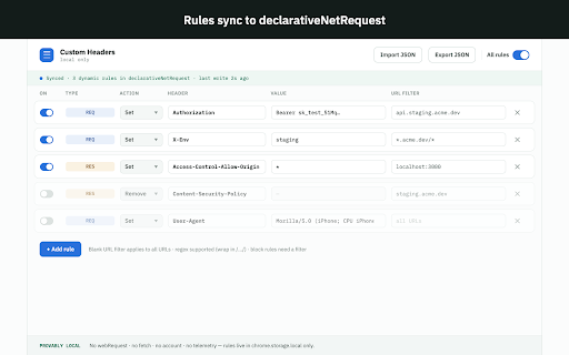 Custom Headers - Modify HTTP Headers screenshot
