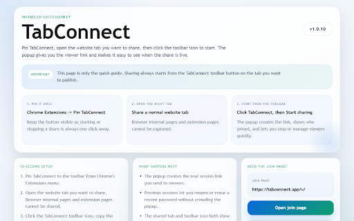 TabConnect: Browser Tab Screen Sharing screenshot