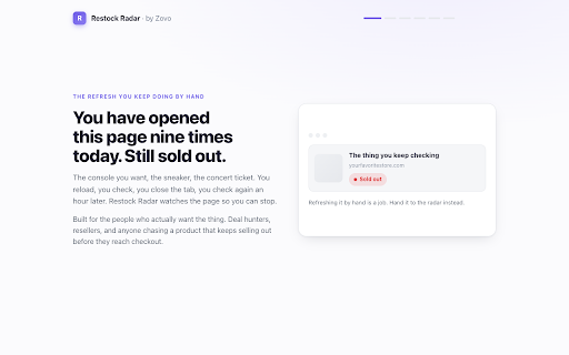 Restock Radar. Back in Stock Alerts screenshot