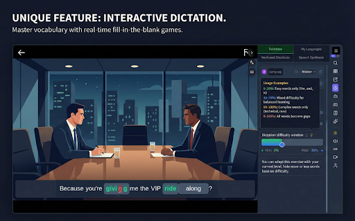 Subtiltée: Learn Languages: Netflix, YouTube & More (Language Reactor Alt) screenshot