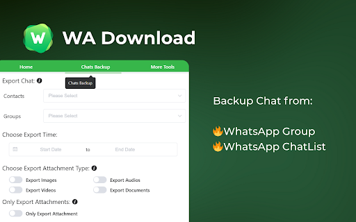 WA Download — WA Chat Backup & Contacts Export screenshot