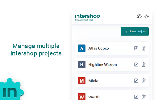 Intershop Management Tool screenshot
