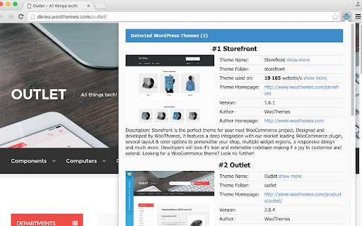 WordPress Theme Detector and Plugin Detector screenshot