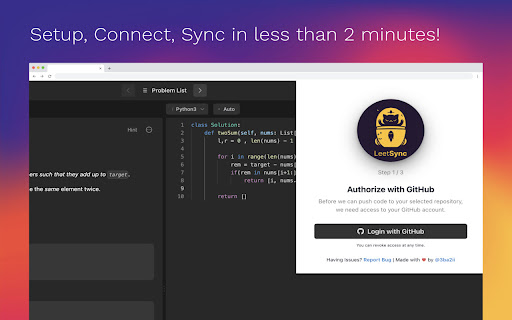 LeetSync - Leetcode to Github Synchronizer screenshot