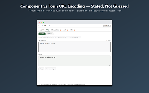 Encode & Decode: Base64, URL, HTML & JWT screenshot