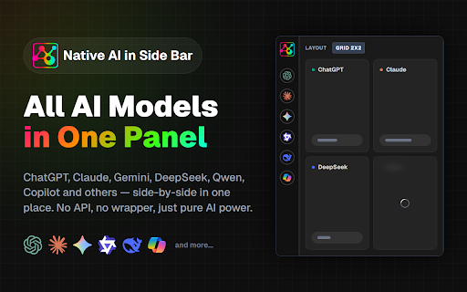 AiNBar - AI in Bar - Native AI Chats in Chrome Side Panel screenshot