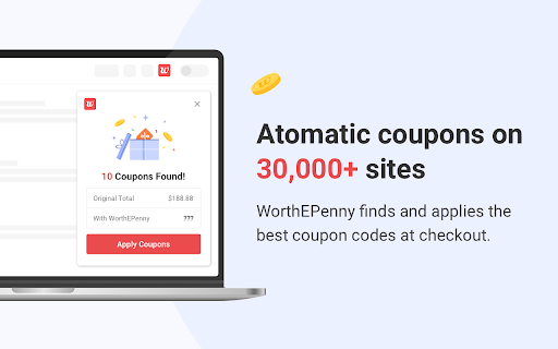 WorthEPenny: Automatic Coupons & Cash Back screenshot