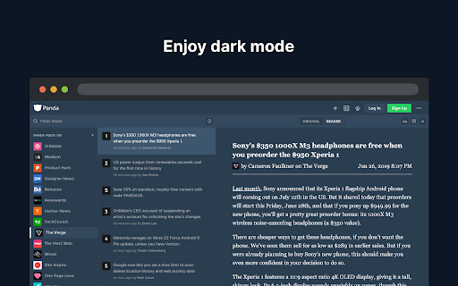 Panda New Tab screenshot