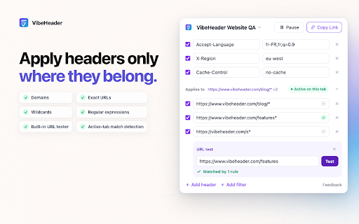 VibeHeader screenshot