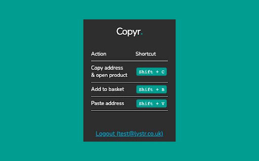 Copyr - Semi Automated Ordering Tool screenshot