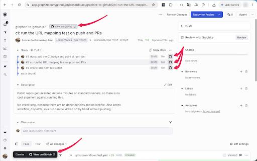 Open in GitHub for Graphite screenshot