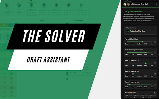 THE SOLVER Draft Assistant screenshot