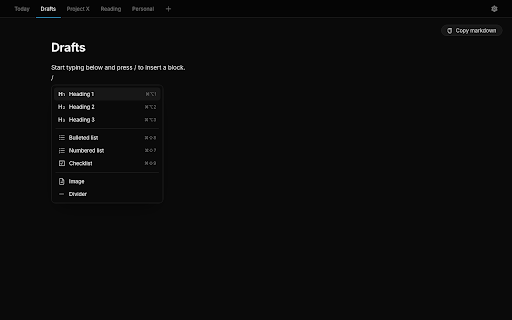 Notes Tab screenshot