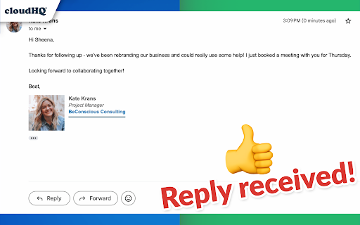 Auto Follow Up for Gmail™ by cloudHQ screenshot