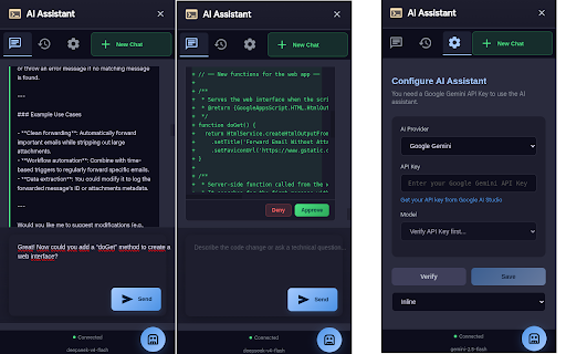 Google Apps Script Editor + AI + Low-Code screenshot