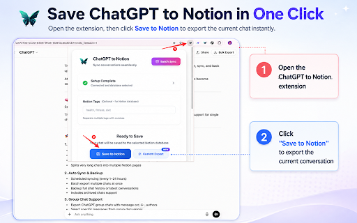 Save ChatGPT to Notion screenshot