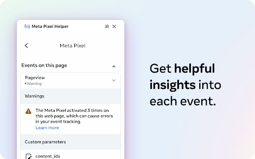 Meta Pixel Helper screenshot