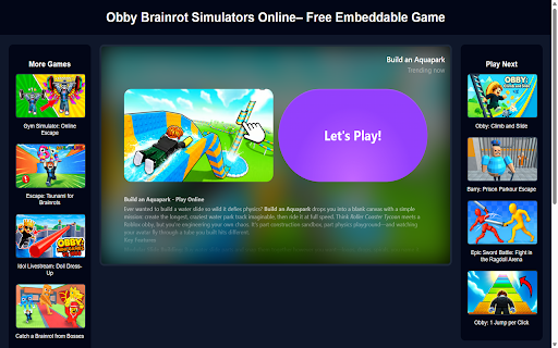Obby Brainrot Simulators Online screenshot