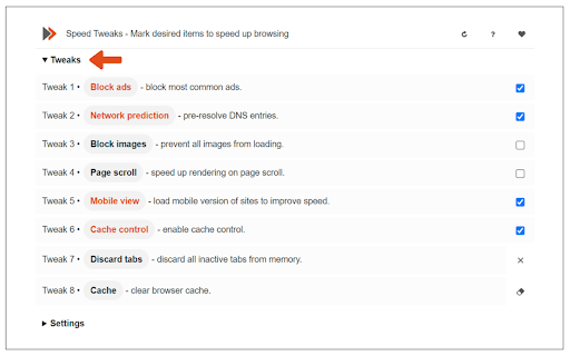 Speed Tweaks screenshot