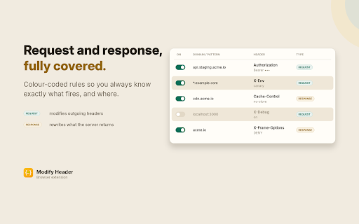 Modify Header screenshot