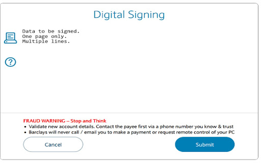 Web Signer for Barclays screenshot