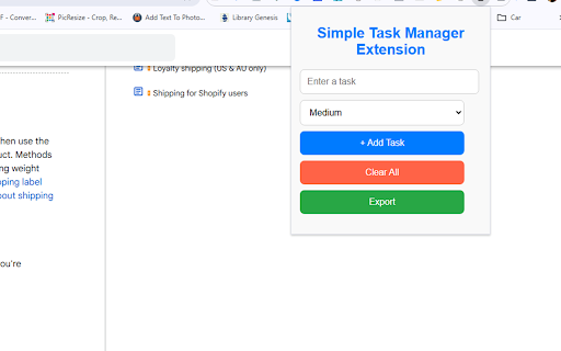 Simple Task Manager Extension screenshot