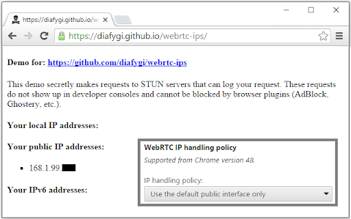 WebRTC Leak Prevent screenshot