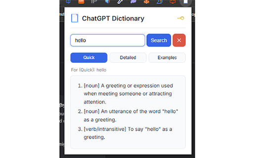 ChatGPT Dictionary screenshot
