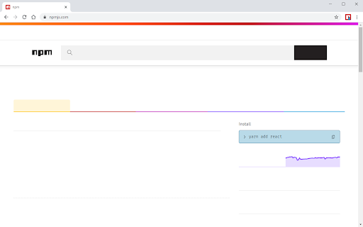 ''Yarn'' on the Node Package Manager screenshot