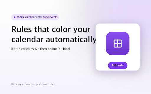 Auto Color Code Events for Google Calendar screenshot
