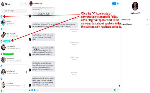 Messenger Organizer screenshot