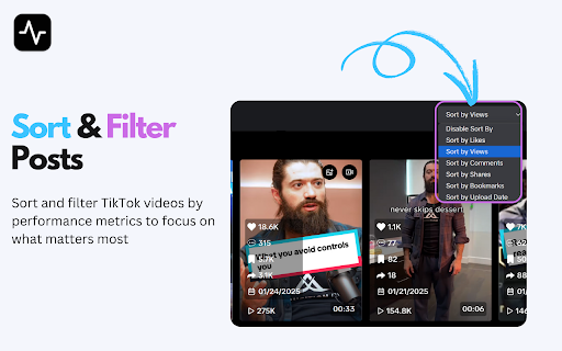 TikTok Analytics Tool – Profile Analyzer & Sorter by TokAnalyzr screenshot