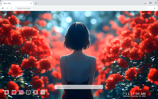 Red Flower Field Live Wallpaper screenshot
